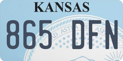 KS license plate 865DFN