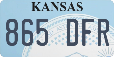 KS license plate 865DFR