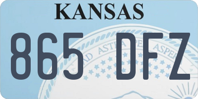 KS license plate 865DFZ