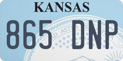 KS license plate 865DNP