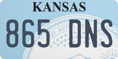 KS license plate 865DNS