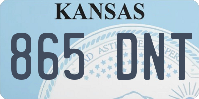 KS license plate 865DNT