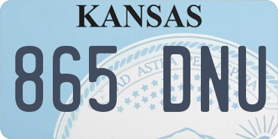 KS license plate 865DNU