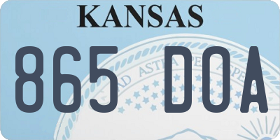 KS license plate 865DOA