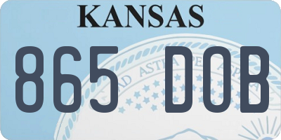 KS license plate 865DOB