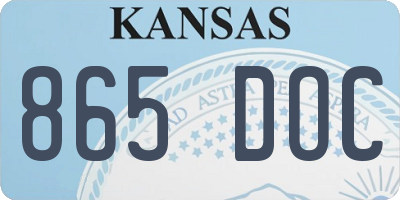 KS license plate 865DOC