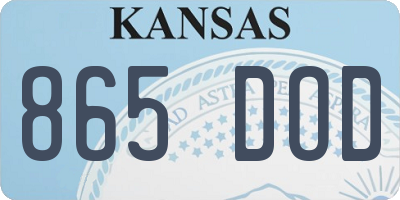 KS license plate 865DOD