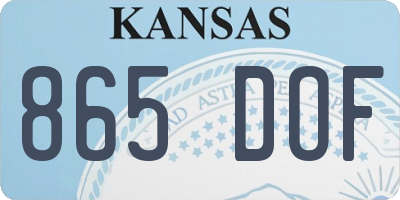 KS license plate 865DOF