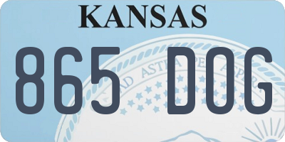 KS license plate 865DOG