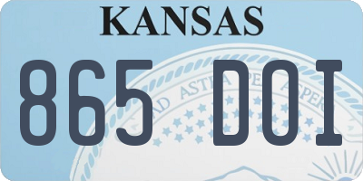 KS license plate 865DOI