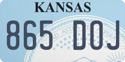 KS license plate 865DOJ