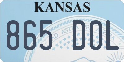 KS license plate 865DOL