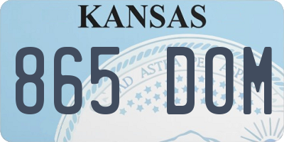 KS license plate 865DOM