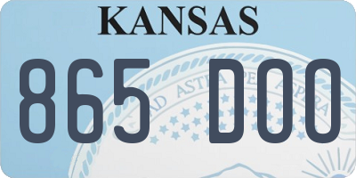 KS license plate 865DOO