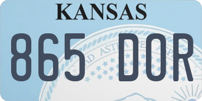 KS license plate 865DOR