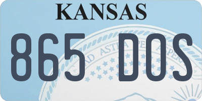 KS license plate 865DOS