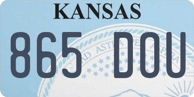 KS license plate 865DOU