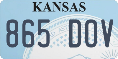 KS license plate 865DOV