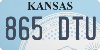 KS license plate 865DTU