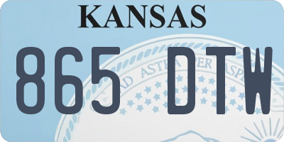 KS license plate 865DTW