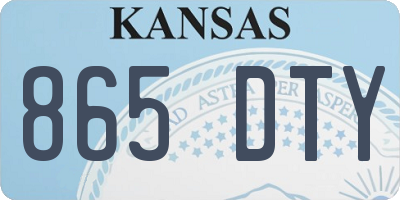 KS license plate 865DTY