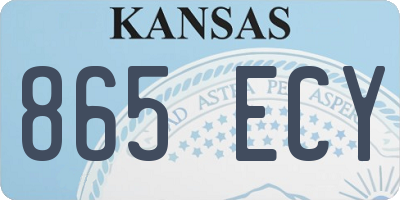 KS license plate 865ECY