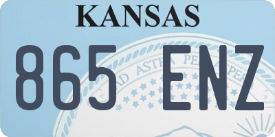 KS license plate 865ENZ