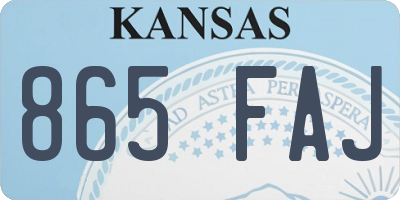 KS license plate 865FAJ