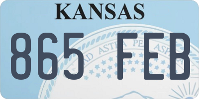 KS license plate 865FEB