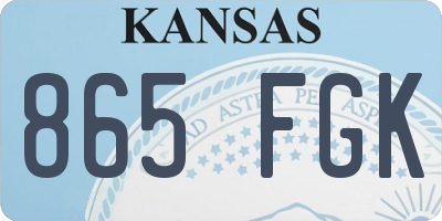 KS license plate 865FGK