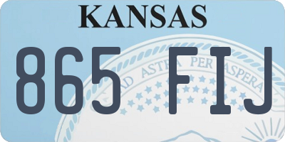 KS license plate 865FIJ