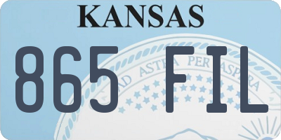 KS license plate 865FIL