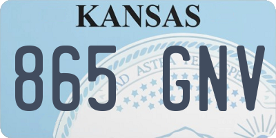 KS license plate 865GNV