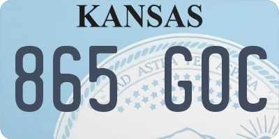 KS license plate 865GOC