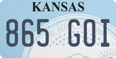 KS license plate 865GOI