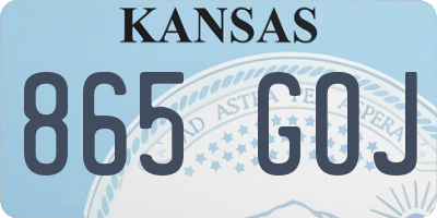 KS license plate 865GOJ