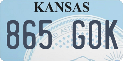 KS license plate 865GOK