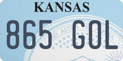 KS license plate 865GOL
