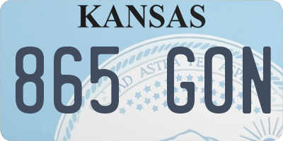 KS license plate 865GON
