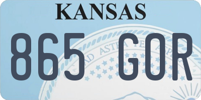 KS license plate 865GOR