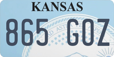 KS license plate 865GOZ