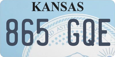 KS license plate 865GQE