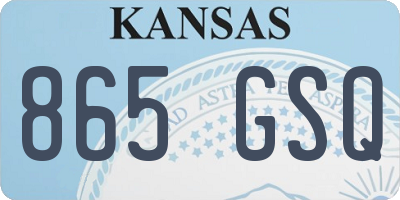 KS license plate 865GSQ