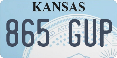 KS license plate 865GUP