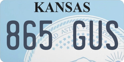KS license plate 865GUS
