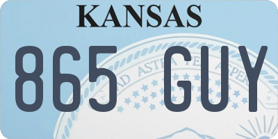 KS license plate 865GUY