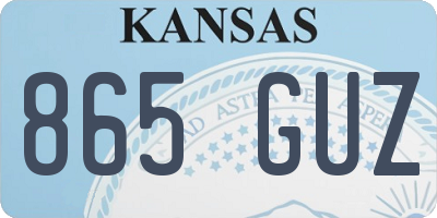 KS license plate 865GUZ