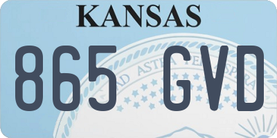 KS license plate 865GVD