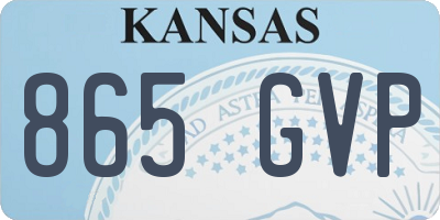 KS license plate 865GVP