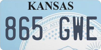 KS license plate 865GWE